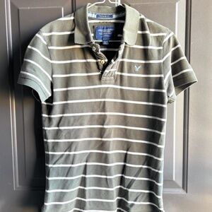 American Eagle Outfitters Vintage Fit Polo Shirt Men XS Green Short Sleeve